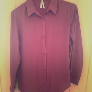 Rose colored flowy button down